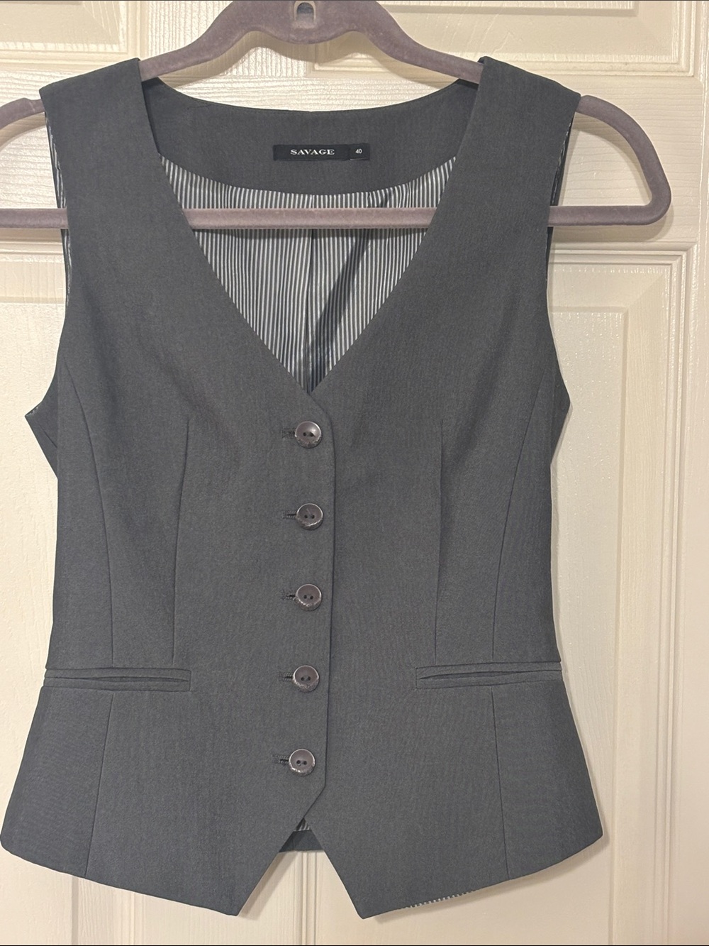 Savage Women's Charcoal Gray Tailored Vest
